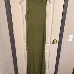 Elegant Olive Green Maxi Dress